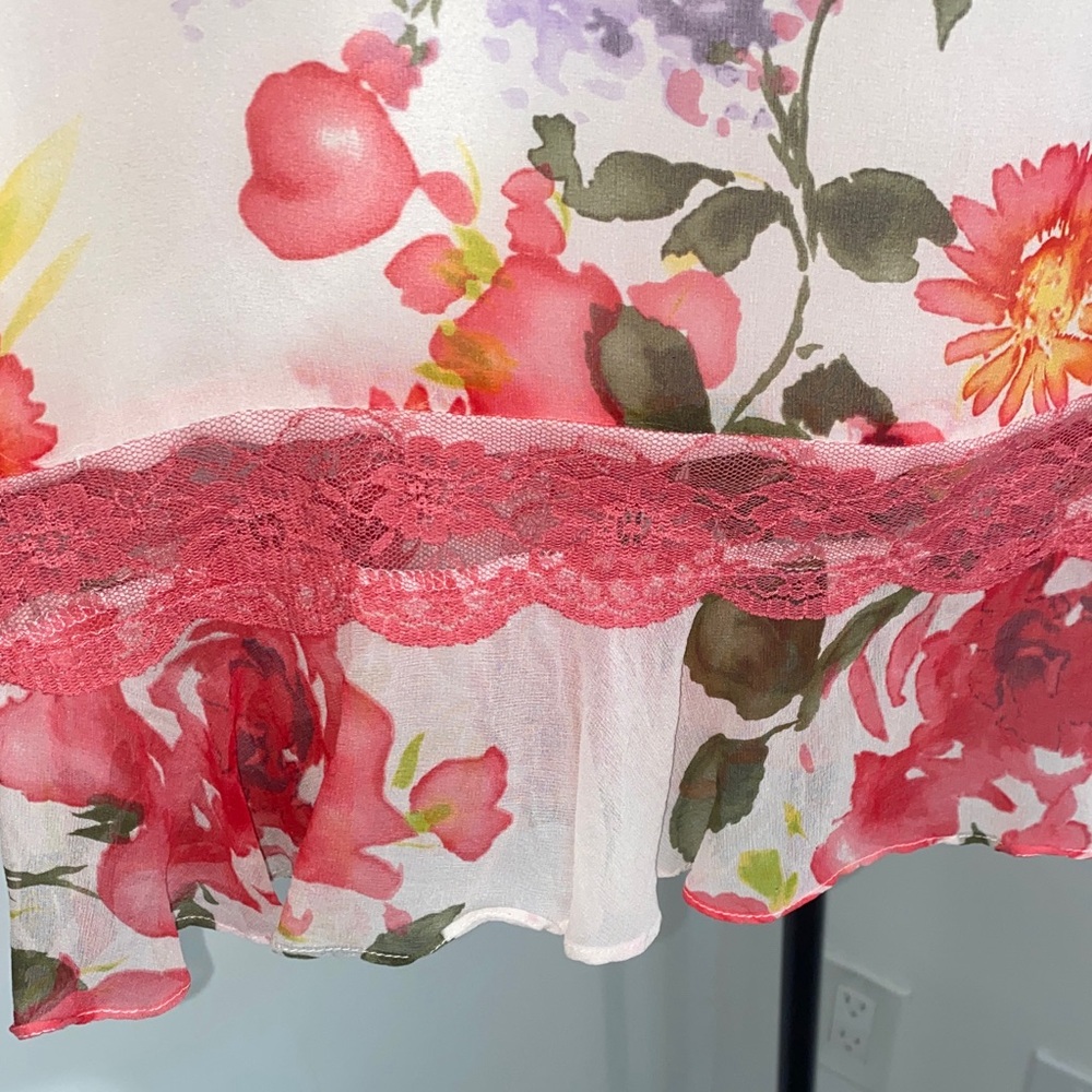 Spenser Jeremy Floral Pink Midi Skirt 100% silk - Picture 2 of 9